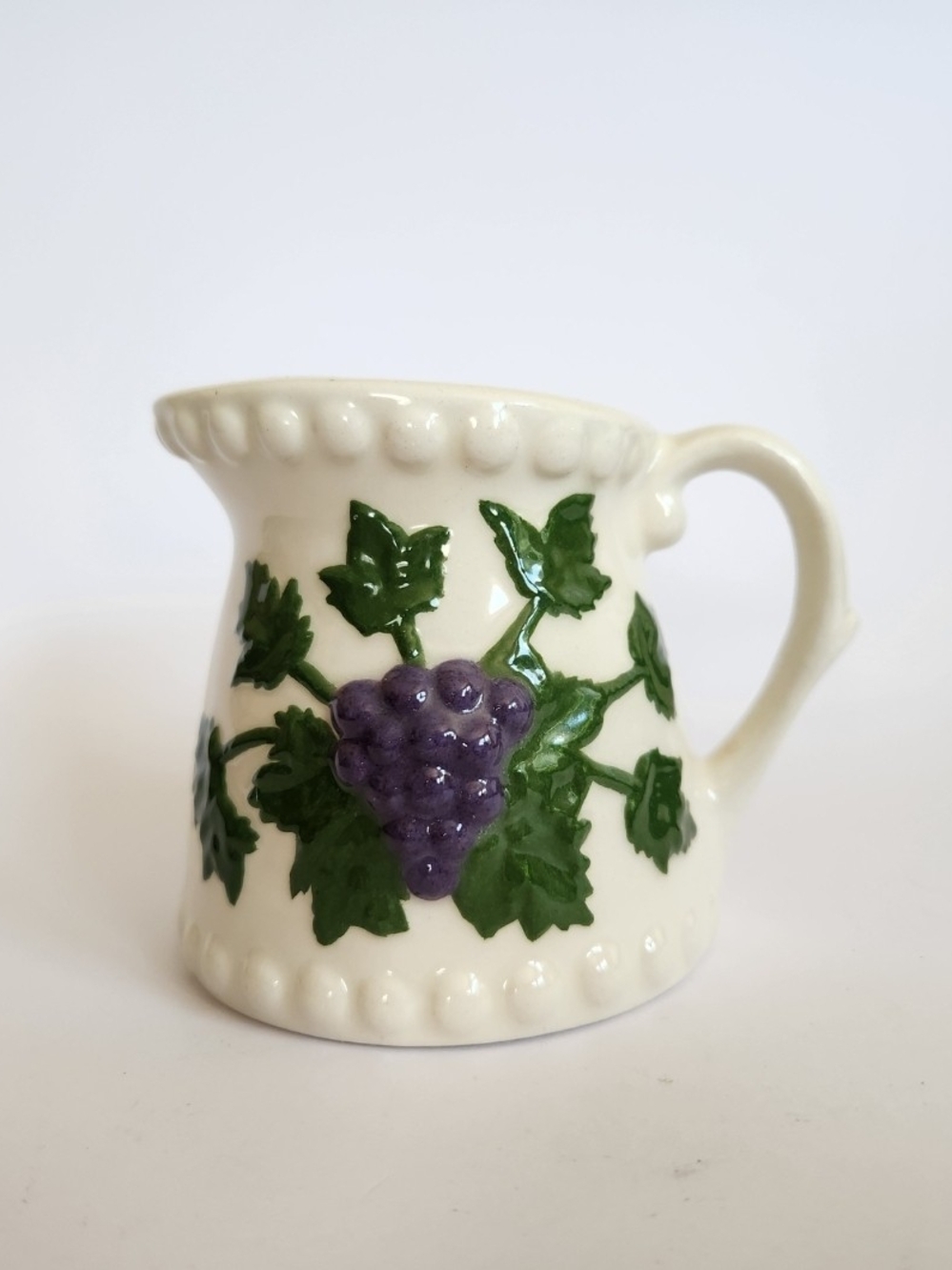 Ceramic White Grape Motif Pitcher - Unbranded